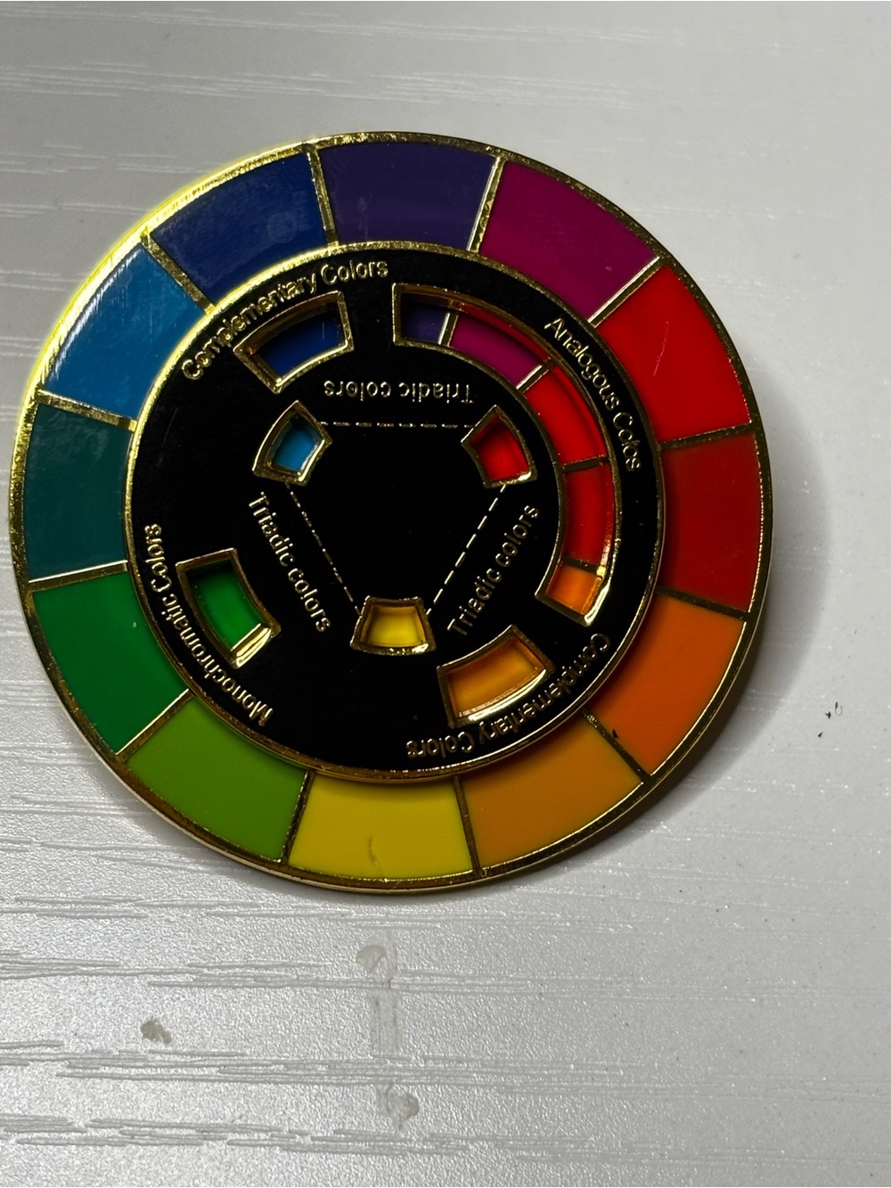 Multicolor Enamel Color Wheel Pin - Picture 2 of 9
